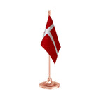 Denmark Desk Table Flag of 4in x 6in With A Heavy Plastic Base
