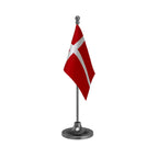 Denmark Desk Table Flag of 4in x 6in With A Heavy Plastic Base