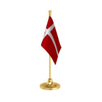 Denmark Desk Table Flag of 4in x 6in With A Heavy Plastic Base