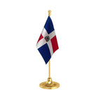 Dominican Republic Table Flag of 4in x 6in With A Heavy Plastic Base