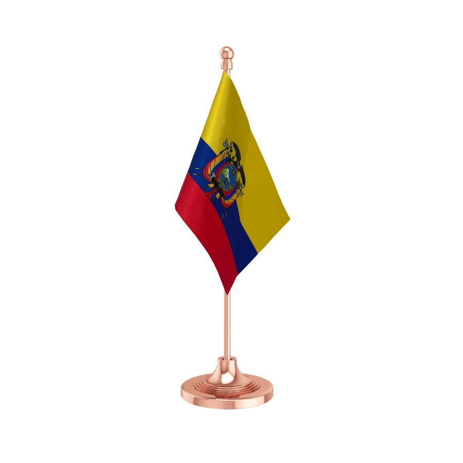 Ecuador Table Flag of 4in x 6in With A Heavy Plastic Base