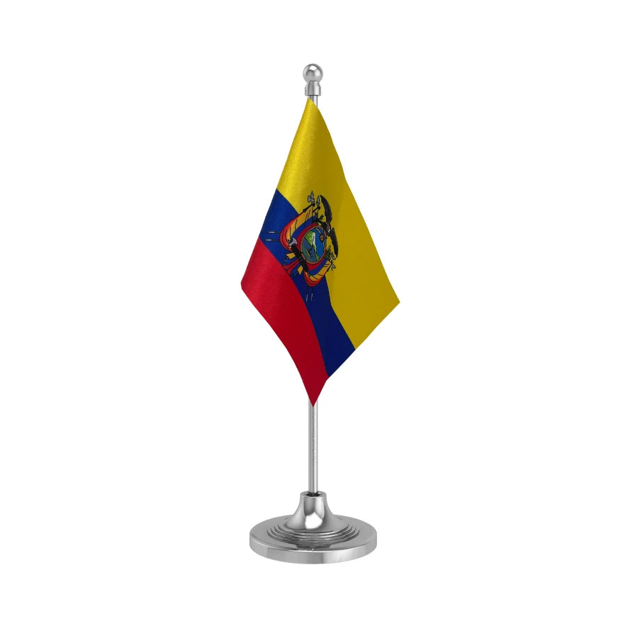 Ecuador Table Flag of 4in x 6in With A Heavy Plastic Base