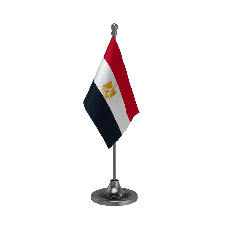 Egypt Table Flag of 4in x 6in With A Heavy Plastic Base