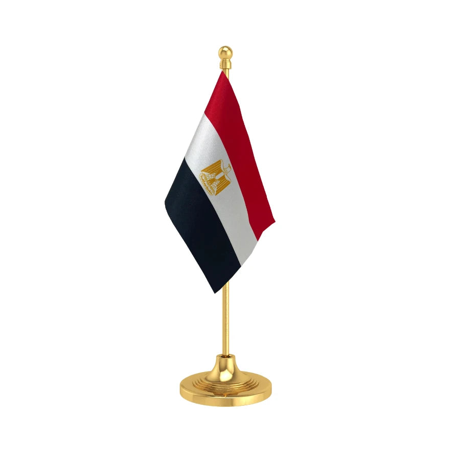 Egypt Table Flag of 4in x 6in With A Heavy Plastic Base