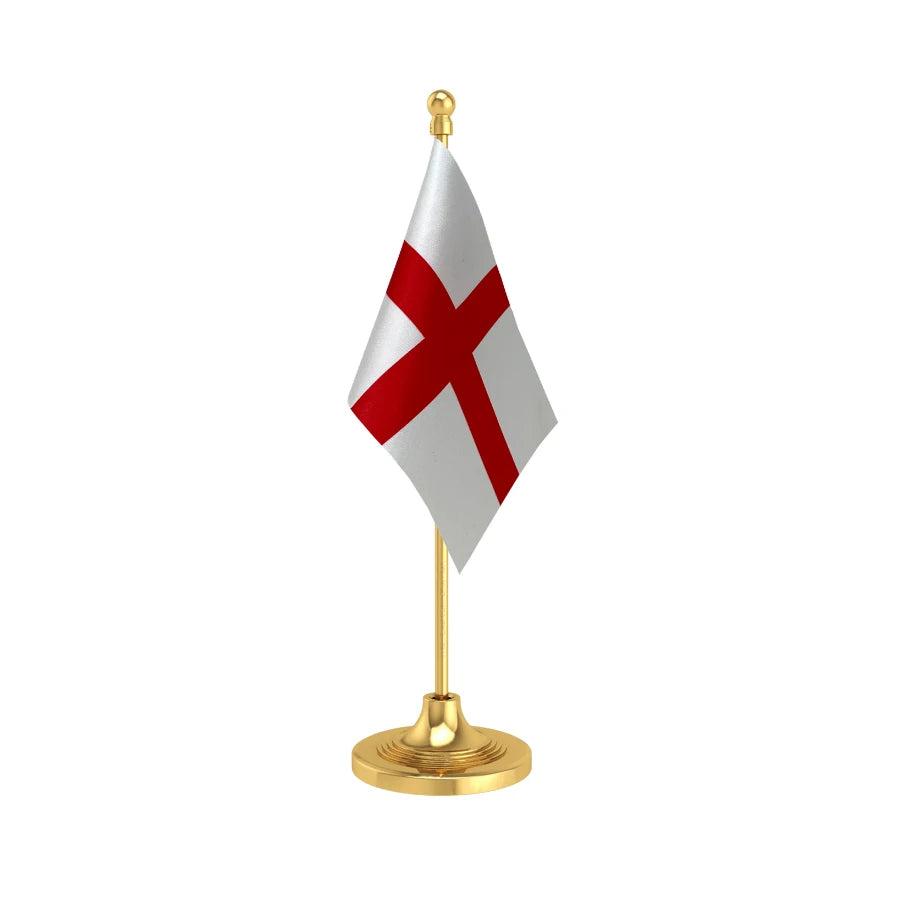 England Table Flag of 4in x 6in With A Heavy Plastic Base