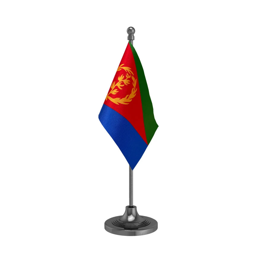 Eritrea Table Flag of 4in x 6in With A Heavy Plastic Base