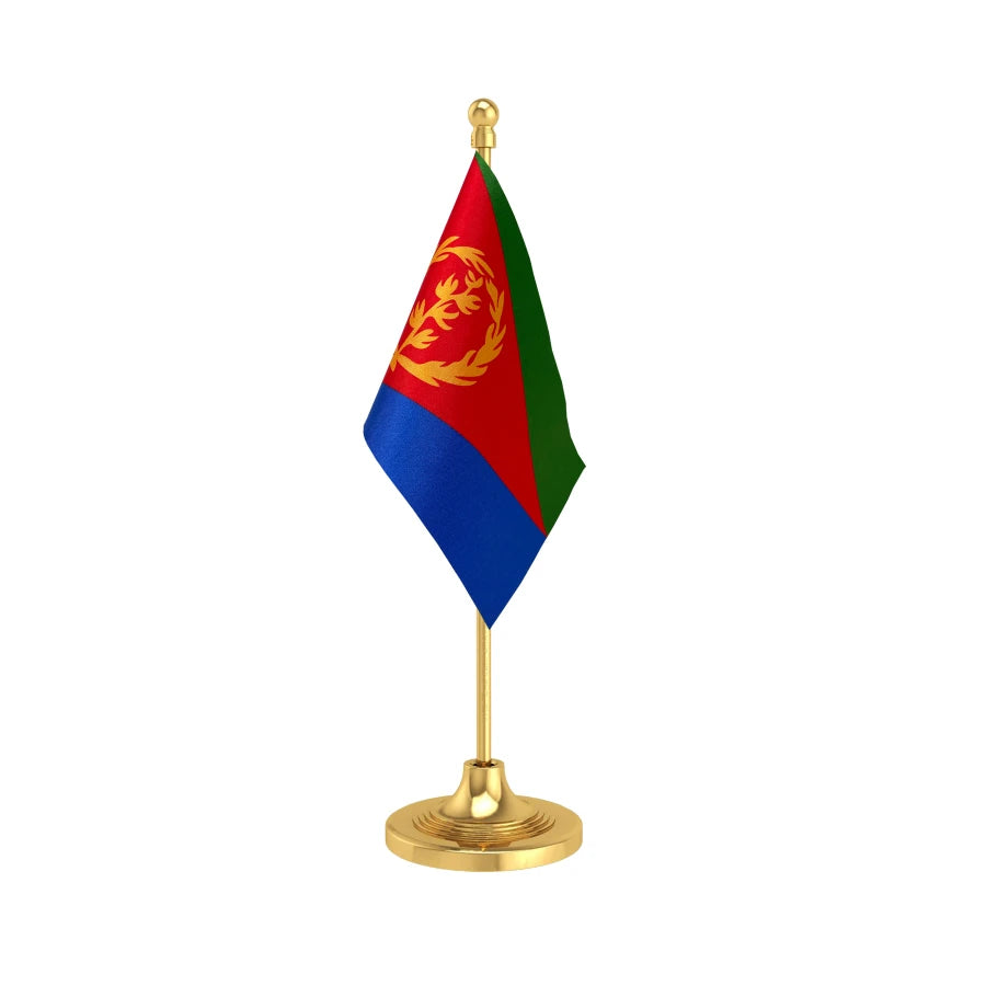 Eritrea Table Flag of 4in x 6in With A Heavy Plastic Base
