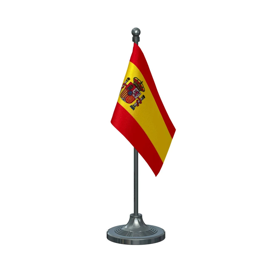 Spain Table Flag of 4in x 6in With A Heavy Plastic Base