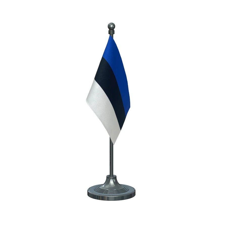 Estonia Table Flag of 4in x 6in With A Heavy Plastic Base