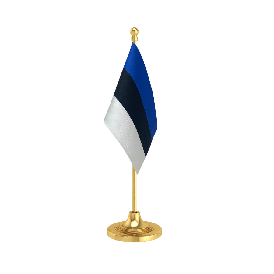Estonia Table Flag of 4in x 6in With A Heavy Plastic Base