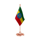 Ethiopia Table Flag of 4in x 6in With A Heavy Plastic Base