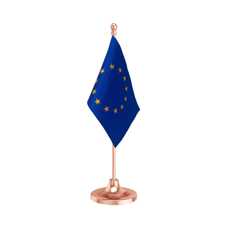European Union Table Flag of 4in x 6in With A Heavy Plastic Base