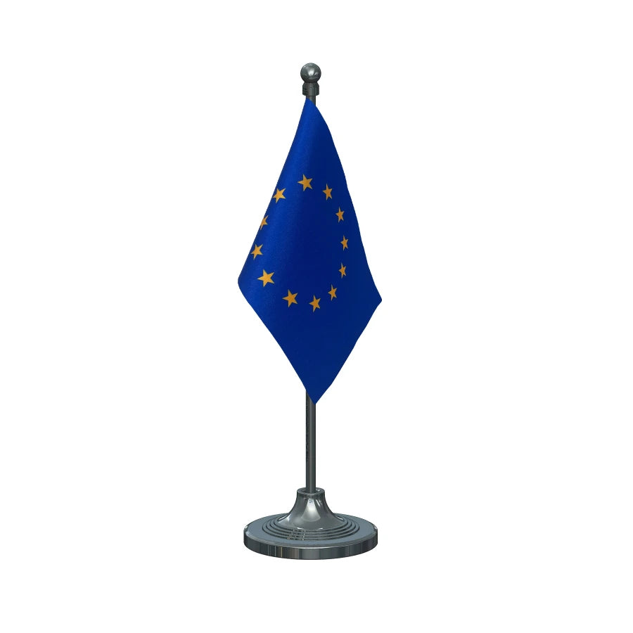 European Union Table Flag of 4in x 6in With A Heavy Plastic Base