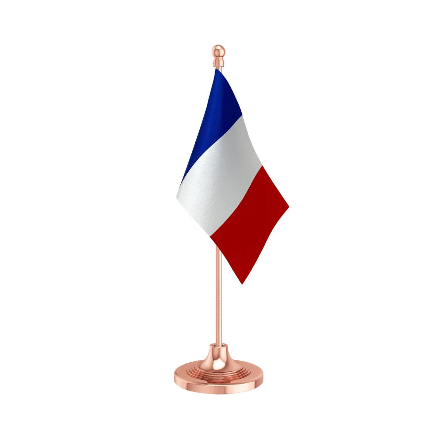 France Table Flag of 4in x 6in With A Heavy Plastic Base
