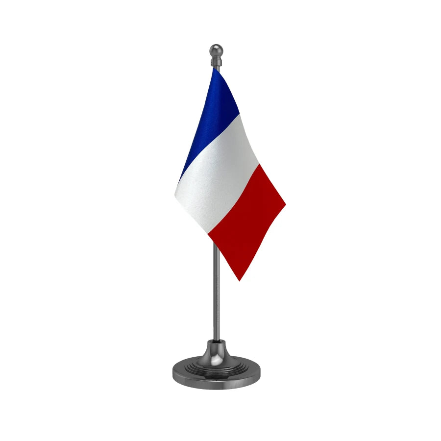 France Table Flag of 4in x 6in With A Heavy Plastic Base