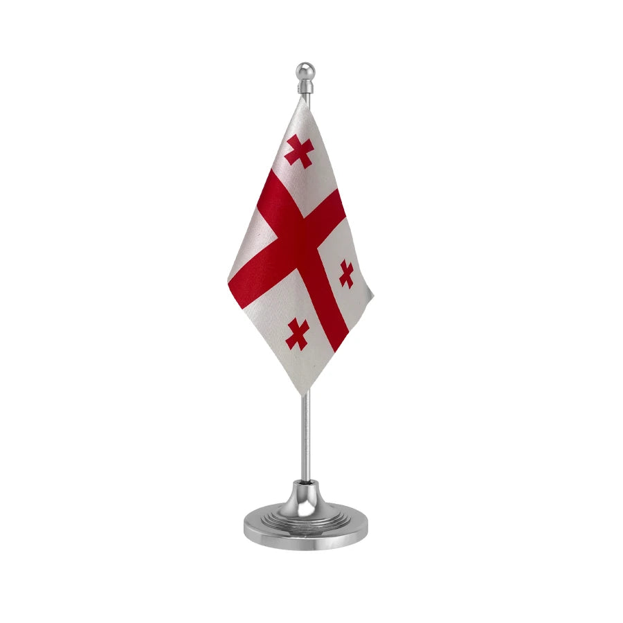 Georgia Desk Table Flag of 4in x 6in With A Heavy Plastic Base