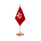 Hong Kong Table Flag of 4in x 6in With A Heavy Plastic Base