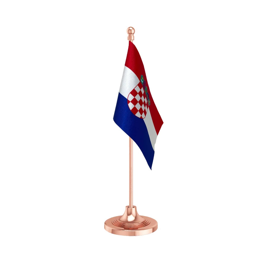Croatia Table Flag of 4in x 6in With A Heavy Plastic Base