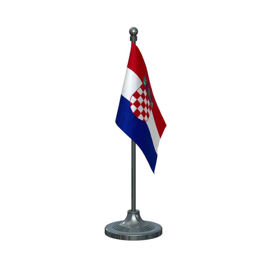 Croatia Table Flag of 4in x 6in With A Heavy Plastic Base