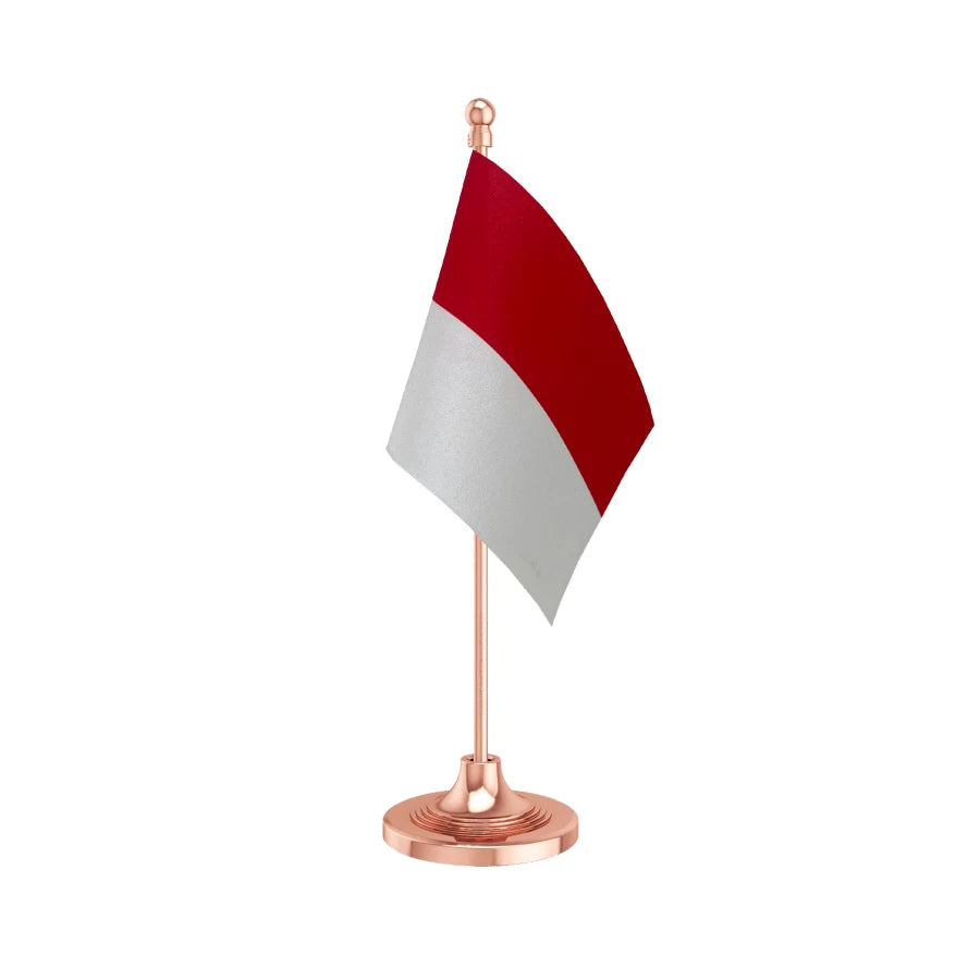 Indonesia Table Flag of 4in x 6in With A Heavy Plastic Base