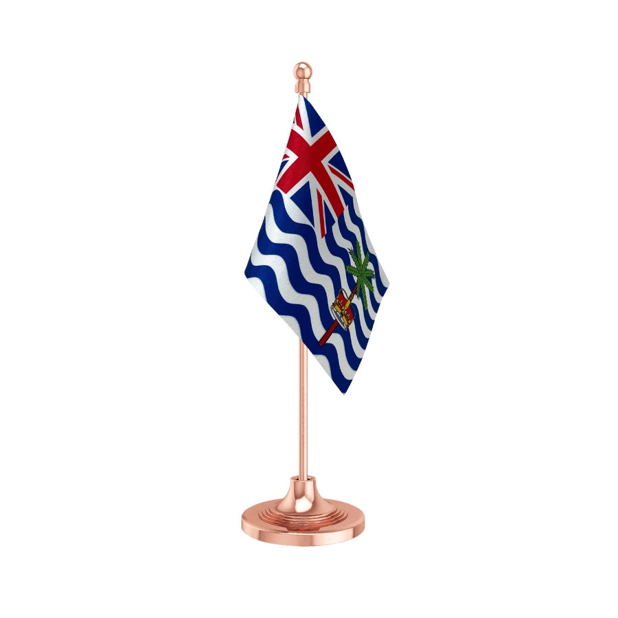British Indian Ocean Territory Table Flag of 4in x 6in With A Heavy Plastic Base