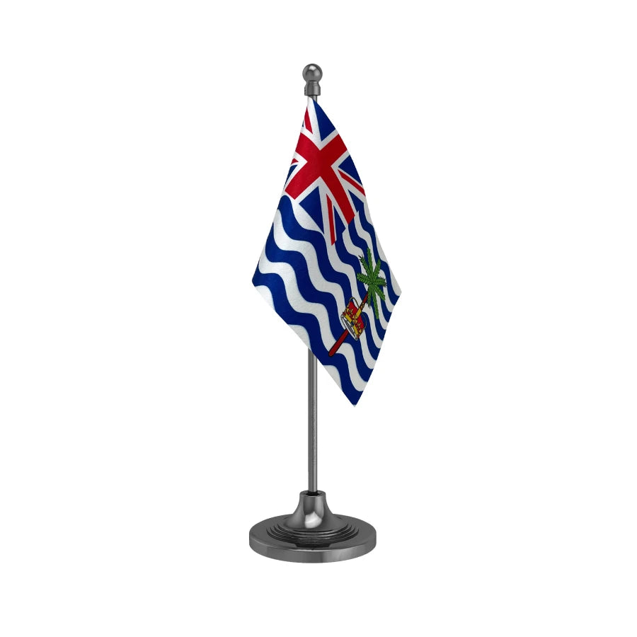 British Indian Ocean Territory Table Flag of 4in x 6in With A Heavy Plastic Base