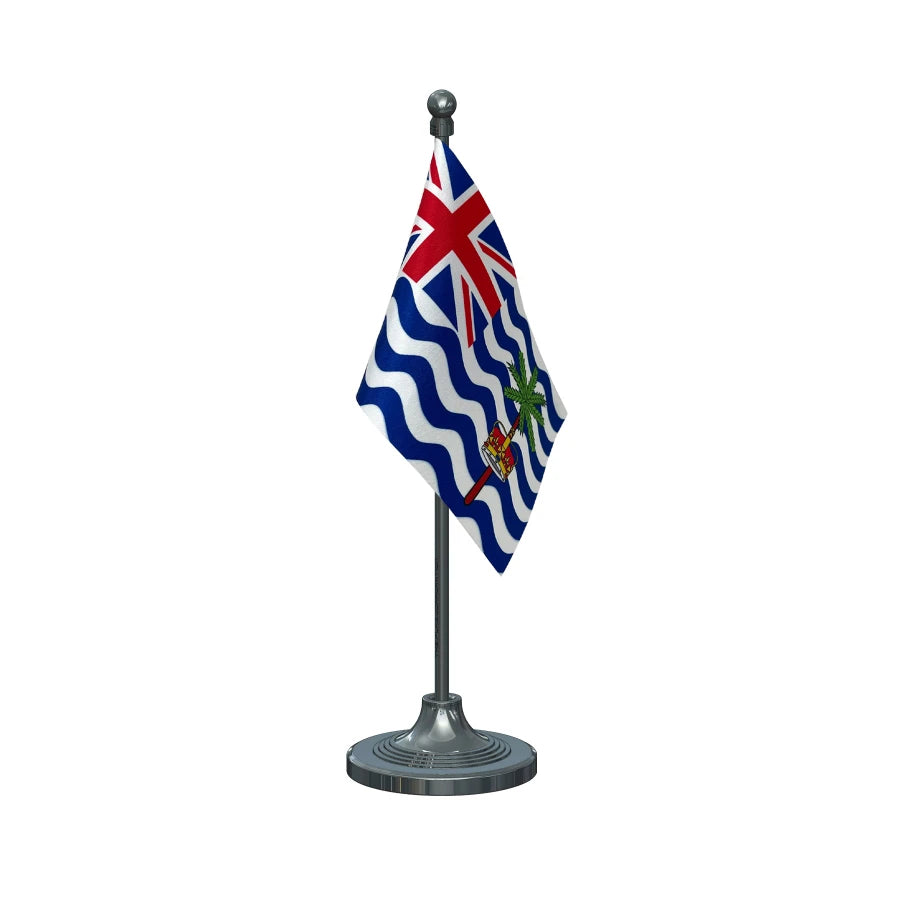 British Indian Ocean Territory Table Flag of 4in x 6in With A Heavy Plastic Base