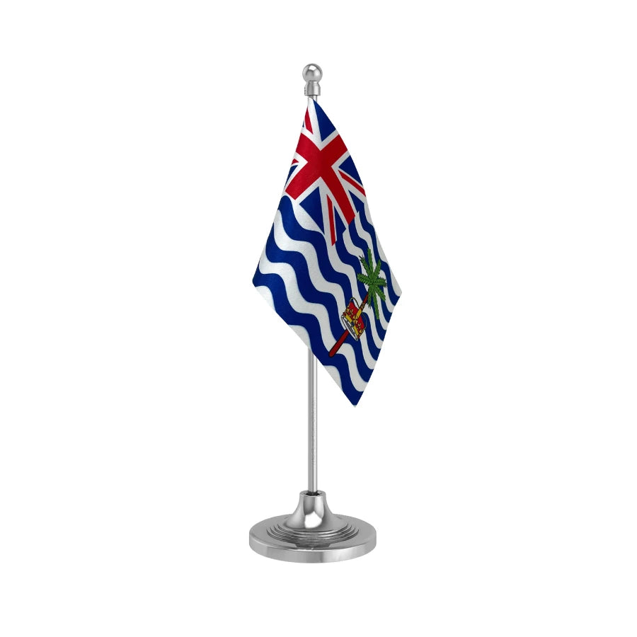 British Indian Ocean Territory Table Flag of 4in x 6in With A Heavy Plastic Base