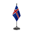 Iceland Table Flag of 4in x 6in With A Heavy Plastic Base