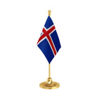 Iceland Table Flag of 4in x 6in With A Heavy Plastic Base