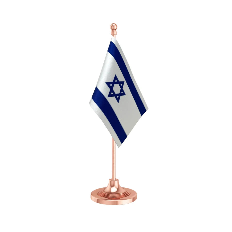 Israel Table Flag of 4in x 6in With A Heavy Plastic Base