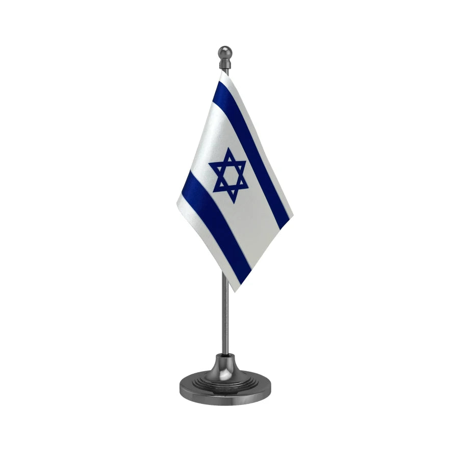 Israel Table Flag of 4in x 6in With A Heavy Plastic Base