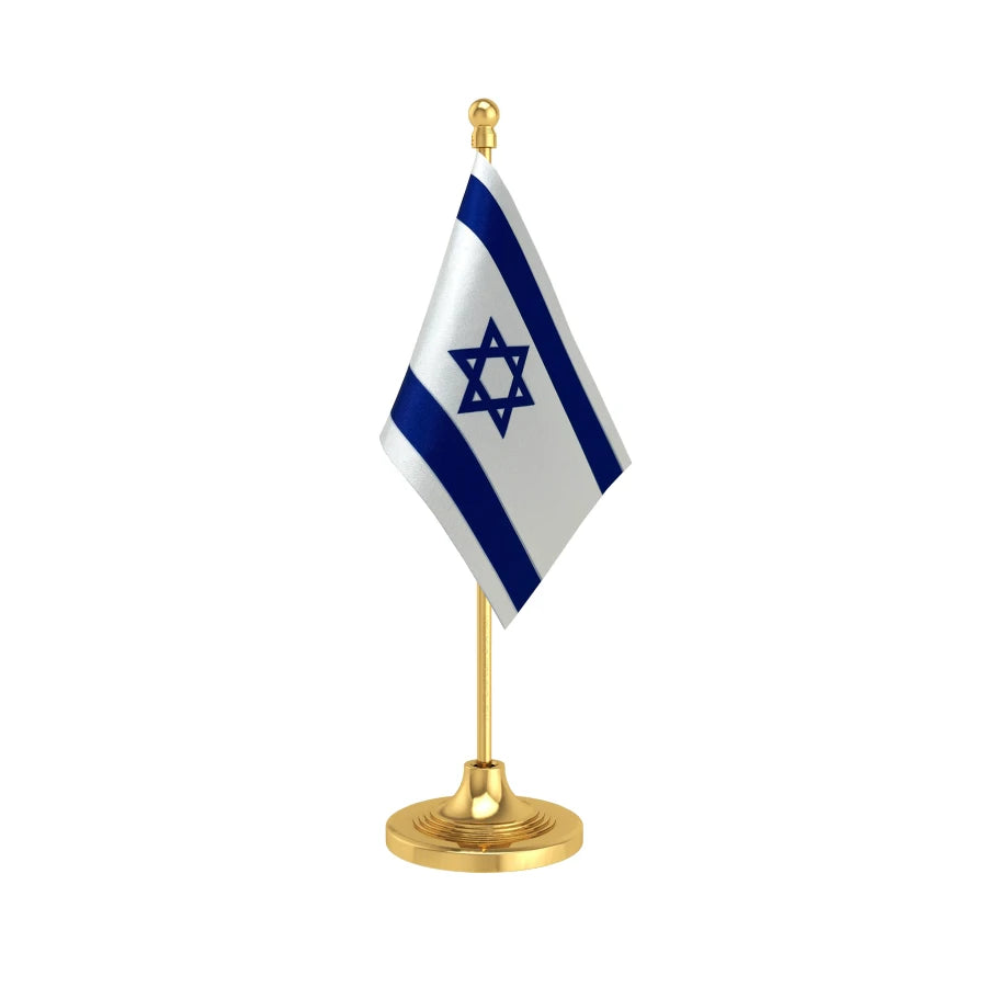 Israel Table Flag of 4in x 6in With A Heavy Plastic Base