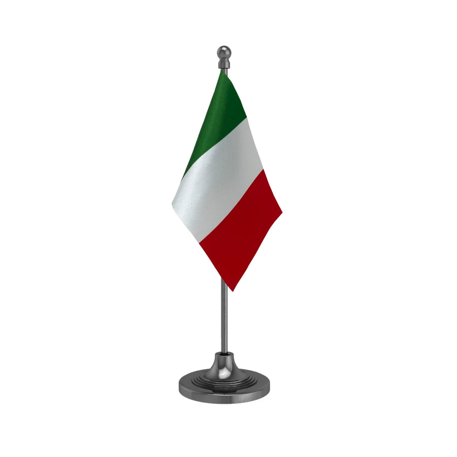 Italy Table Flag of 4in x 6in With A Heavy Plastic Base
