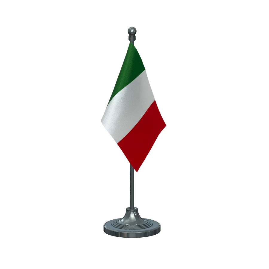 Italy Table Flag of 4in x 6in With A Heavy Plastic Base