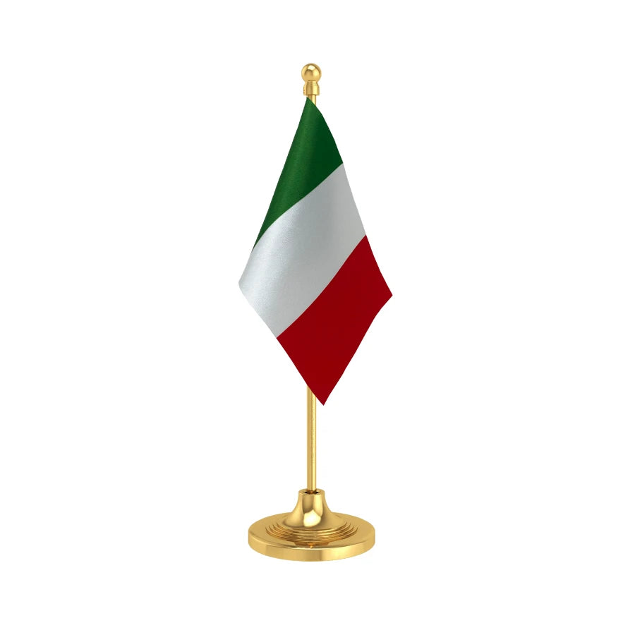 Italy Table Flag of 4in x 6in With A Heavy Plastic Base