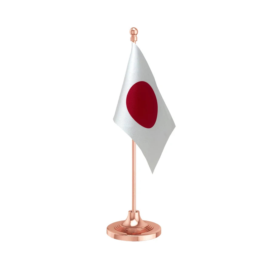Japan Table Flag of 4in x 6in With A Heavy Plastic Base