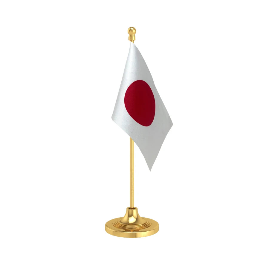 Japan Table Flag of 4in x 6in With A Heavy Plastic Base