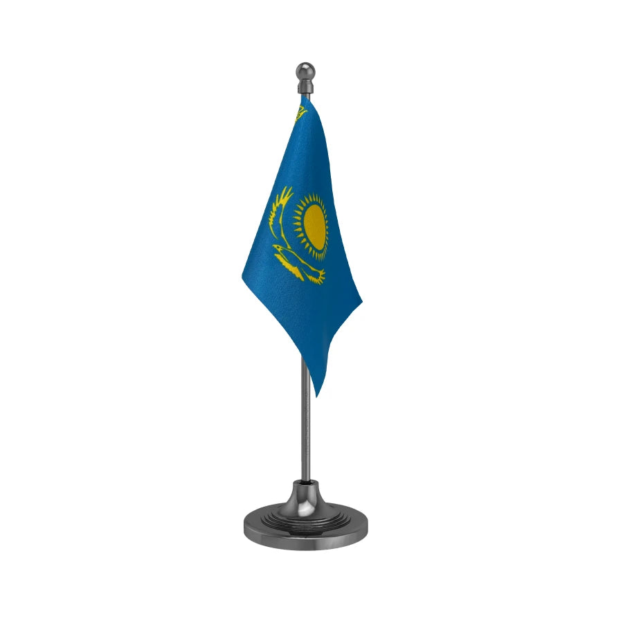 Kazakhstan Table Flag of 4in x 6in With A Heavy Plastic Base