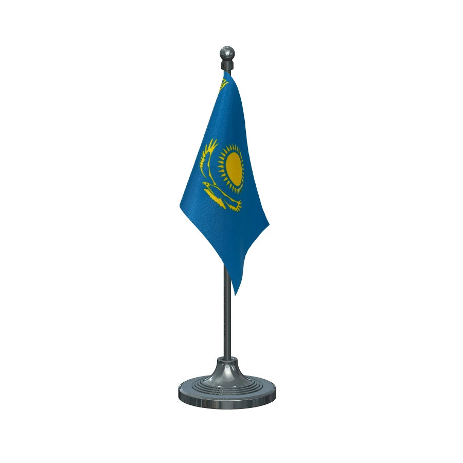 Kazakhstan Table Flag of 4in x 6in With A Heavy Plastic Base