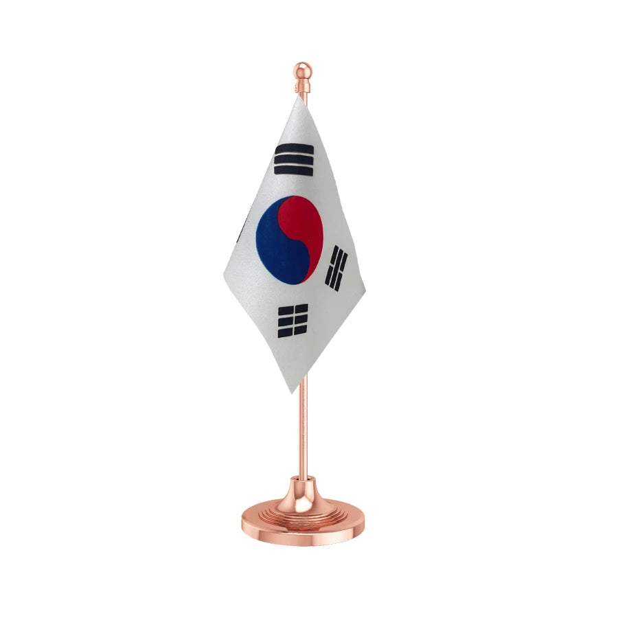 South Korea Table Flag of 4in x 6in With A Heavy Plastic Base