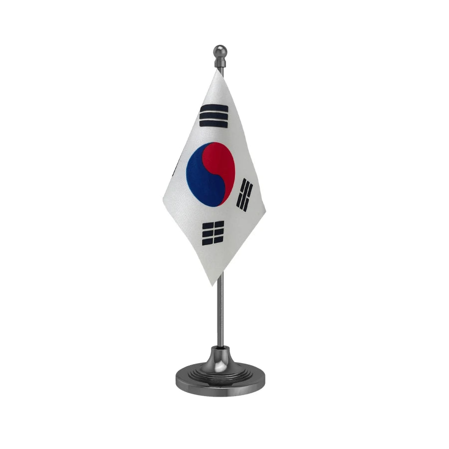 South Korea Table Flag of 4in x 6in With A Heavy Plastic Base