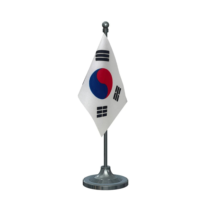 South Korea Table Flag of 4in x 6in With A Heavy Plastic Base