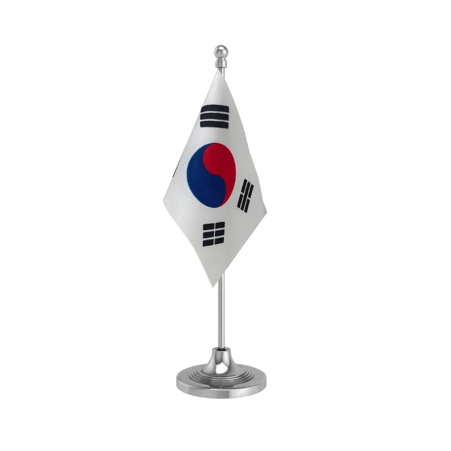 South Korea Table Flag of 4in x 6in With A Heavy Plastic Base