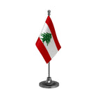 Lebanon Table Flag of 4in x 6in With A Heavy Plastic Base