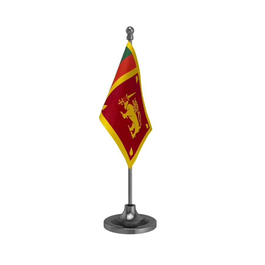 Sri Lanka Table Flag of 4in x 6in With A Heavy Plastic Base