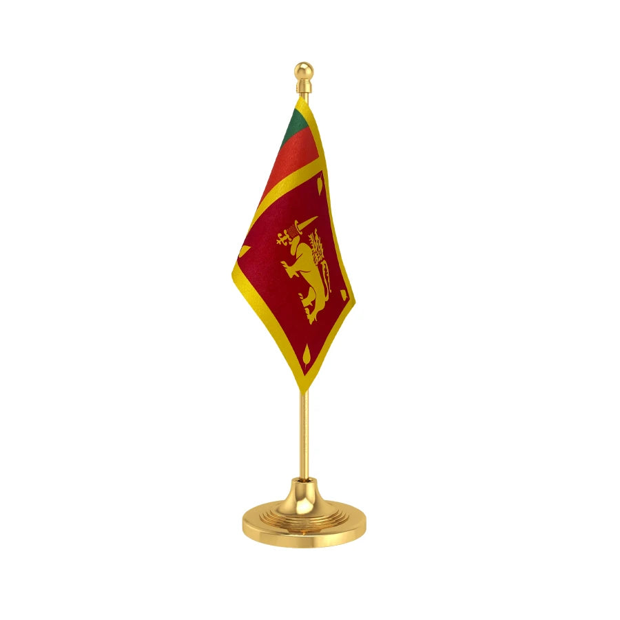 Sri Lanka Table Flag of 4in x 6in With A Heavy Plastic Base