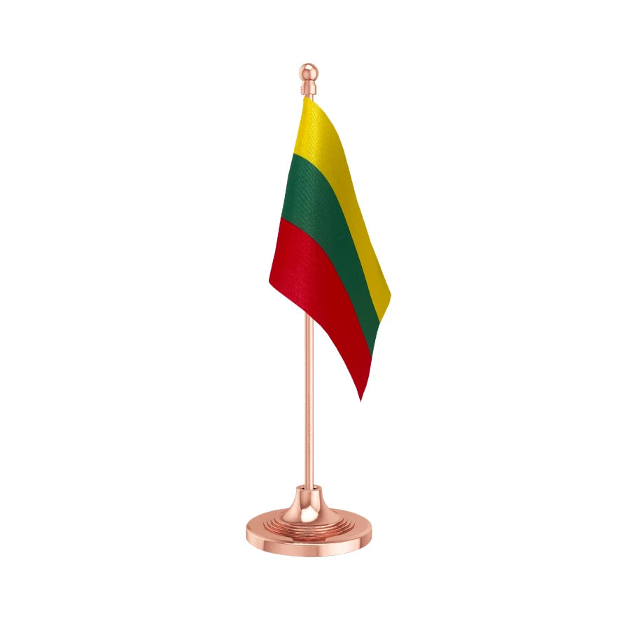 Lithuania Table Flag of 4in x 6in With A Heavy Plastic Base