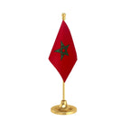 Morocco Desk Table Flag of 4in x 6in With A Heavy Plastic Base