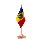 Moldova Table Flag of 4in x 6in With A Heavy Plastic Base